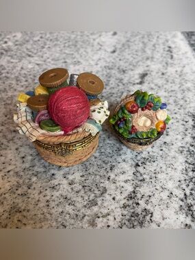Sewing Trinket Box by Silvestri & Enesco Fruit Basket Trinket Box